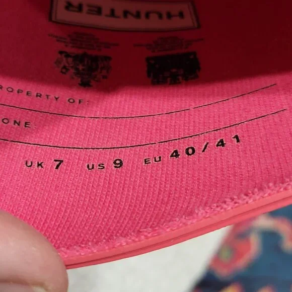 Hunter womens Wellington Boots waterproof Pink Size 9 - Picture 4 of 7